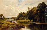 Henry Hillier Parker Canvas Paintings - On The Banks Of The Thames